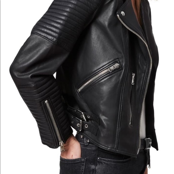 All Saints Leather Biker Jacket - Picture 3 of 5